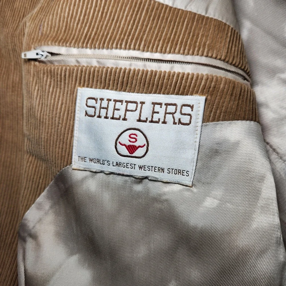 SHEPLERS Blazer Mens 50L Beige Corduroy Pockets Long Sleeve Western VTG